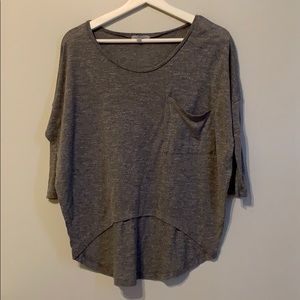Grey 3 Quarter Length Top